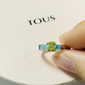 TOUS Ring with Gold Sweet Dolls Ring Women Jewelry 925 Sterling Sliver 56#